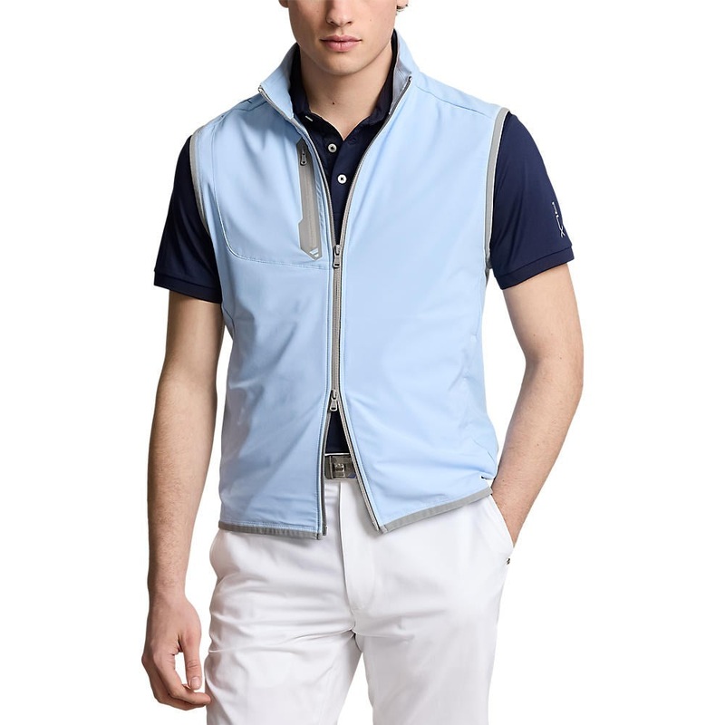 RLX Ralph Lauren Panelled Stretch Terry Golf Vest  – Office Blue