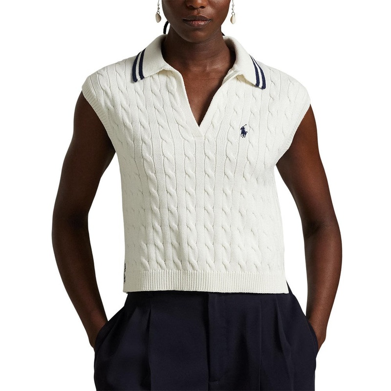 RLX Ralph Lauren Women’s Coolmax Wool Sleeveless Pullover – Ceramic White