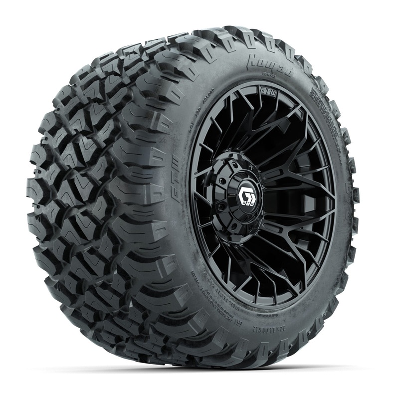 Set of (4) 12 in GTW Stellar Black Wheels with 22×11-R12 Nomad All-Terrain Tires PN# A19-767