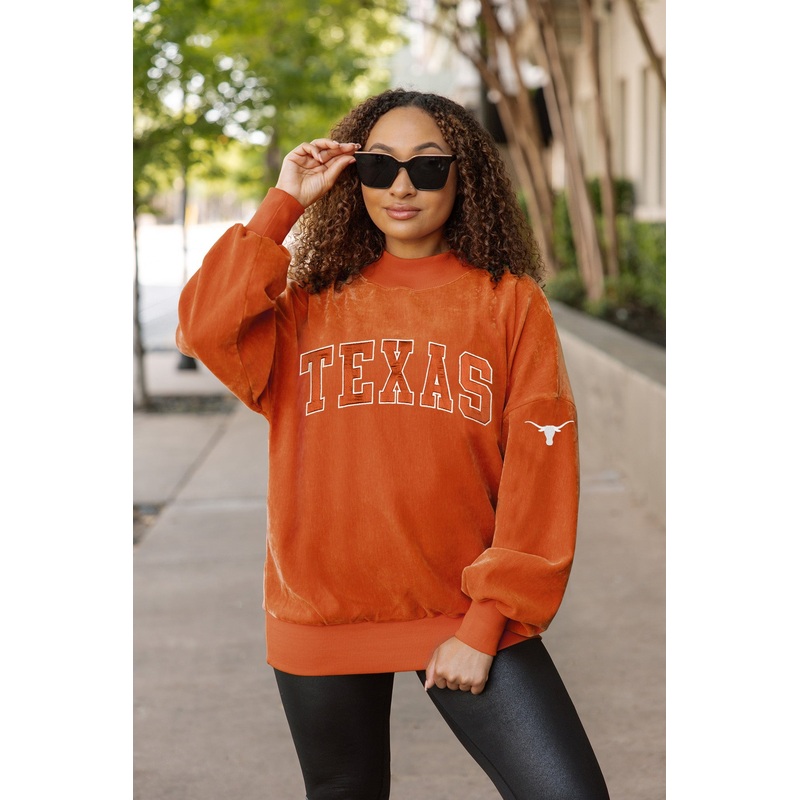 TEXAS LONGHORNS MAKE A MOVE MOCK NECK CHENILLE PULLOVER