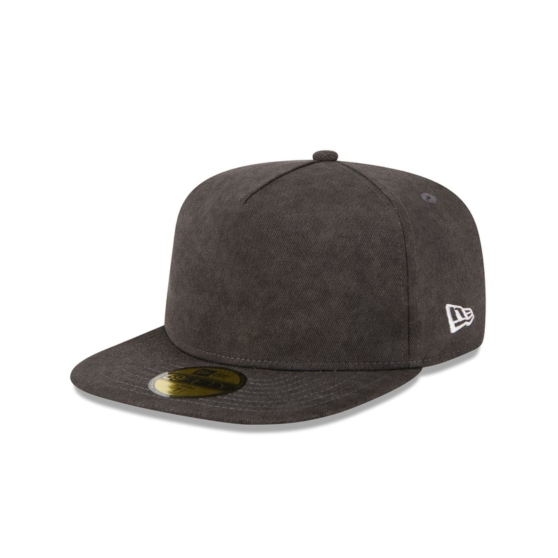 Washed Twill Black 59FIFTY A-Frame Fitted Hat