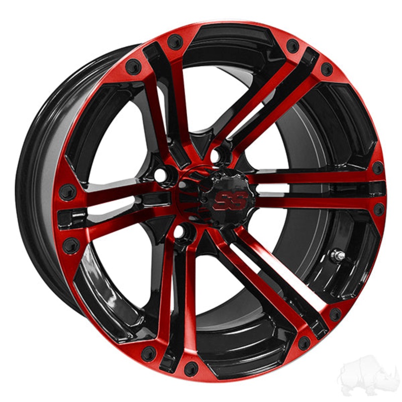 RHOX RX354 Black and Red w/Center Cap, 14×7 ET-25