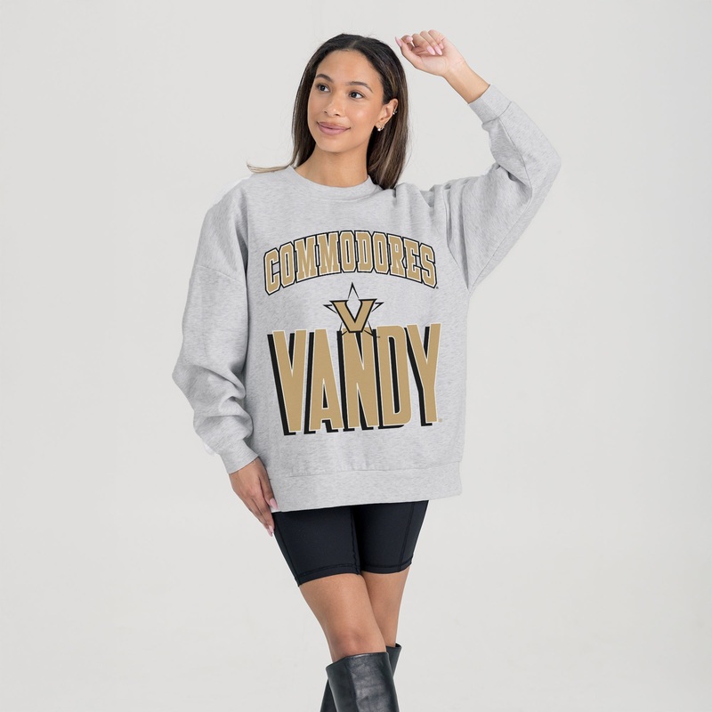 VANDERBILT COMMODORES FIERCE FOCUS PREMIUM FLEECE DROP SHOULDER CREWNECK PULLOVER
