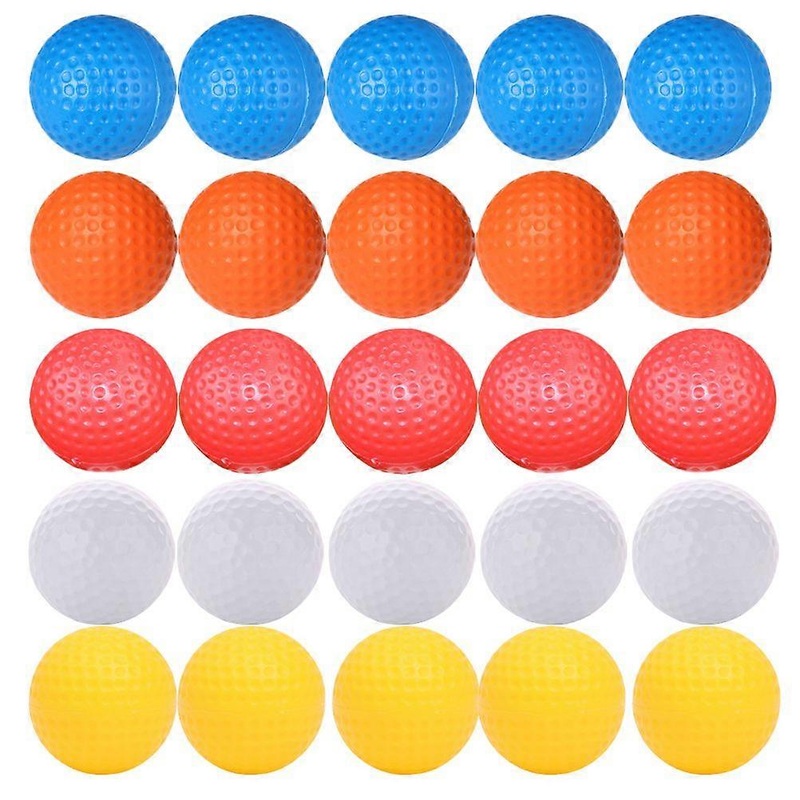 30pcs Ball Hollow Ball Non-porous Ball Swing Training Aids Indoor Practice Balls (White + Yellow + Orange + Red + Blue, 6Pcs/Each)