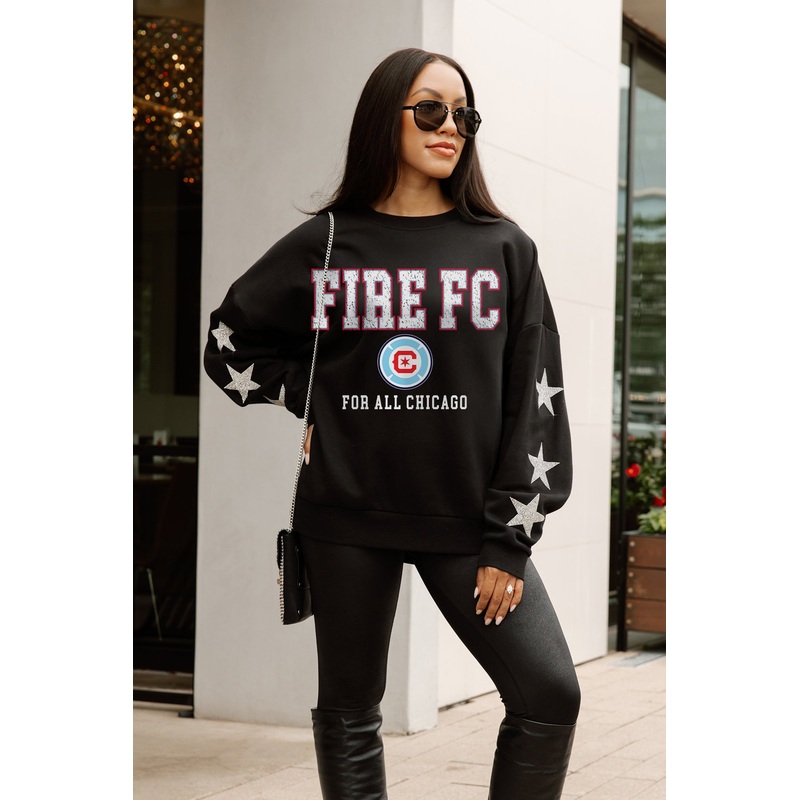 CHICAGO FIRE SC VELOCITY STAR EMBELLISHED CREW SWEATSHIRT