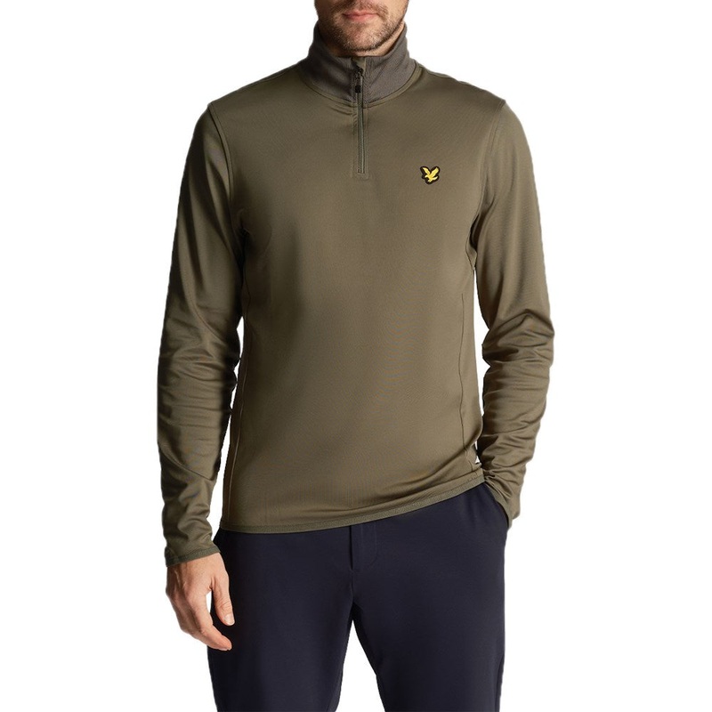 Lyle & Scott Tech 1/4 Zip Midlayer – Cactus Green