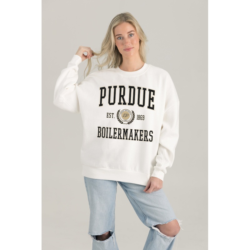 PURDUE BOILERMAKERS Timeless Triumph Fleece Crewneck Pullover