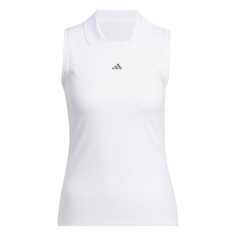 W Twistknit Sleeveless Polo|White|Black|XS|S|M|L