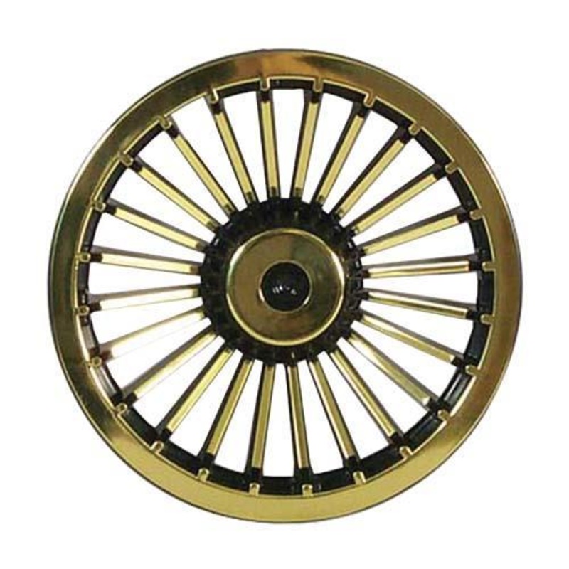 8 Black & Gold Turbine Wheel Cover PN# 4648