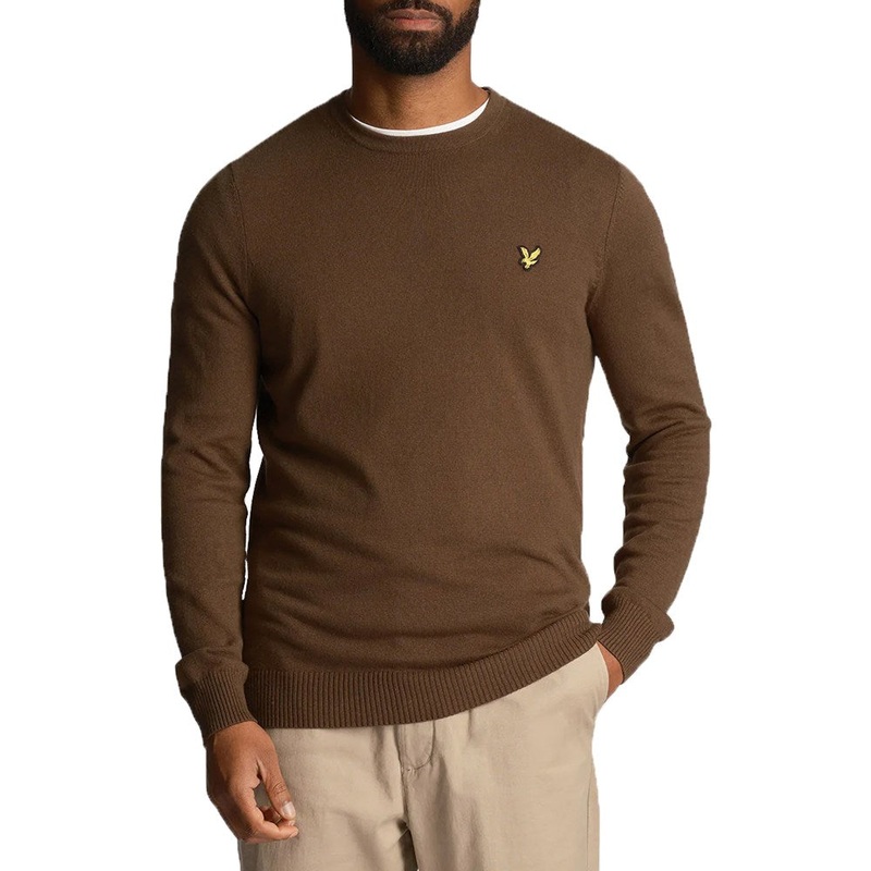 Lyle & Scott Cotton Merino Crew Neck Pullover – Olive