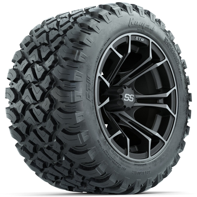 Set of (4) 12 in GTW Spyder Wheels with 22×11-R12 GTW Nomad All-Terrain Tires PN# A19-713