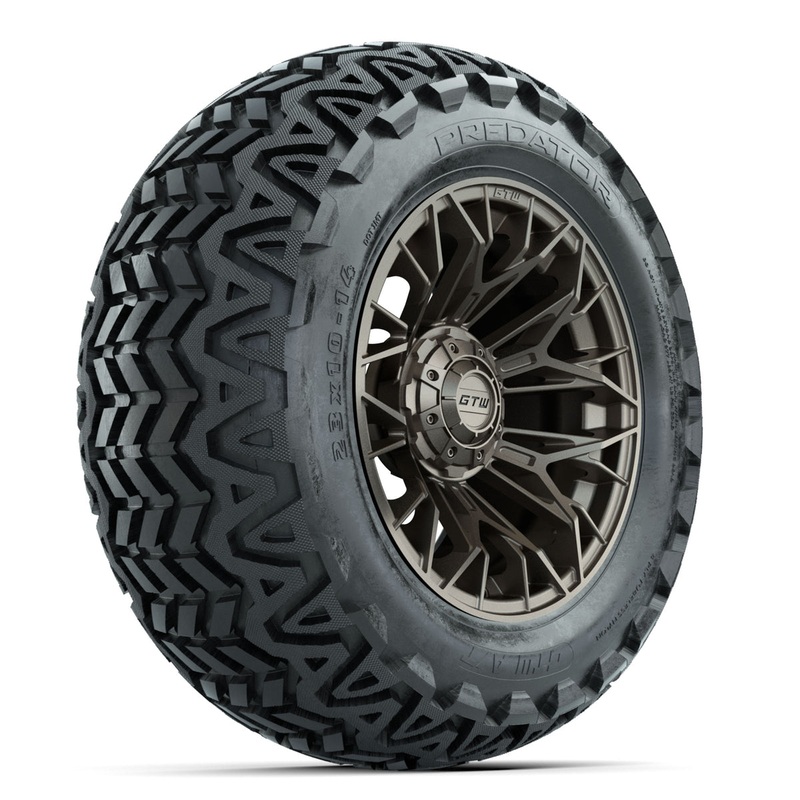 Set of (4) 14 in GTW Stellar Matte Bronze Wheels with 23×10-14 Predator All-Terrain Tires PN# A19-793