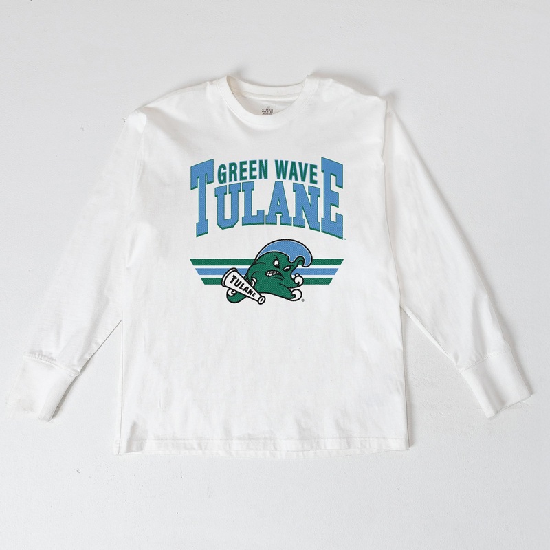 TULANE GREEN WAVE SWIFT STRIKE ESSENTIAL RELAXED FIT LONG SLEEVE TEE