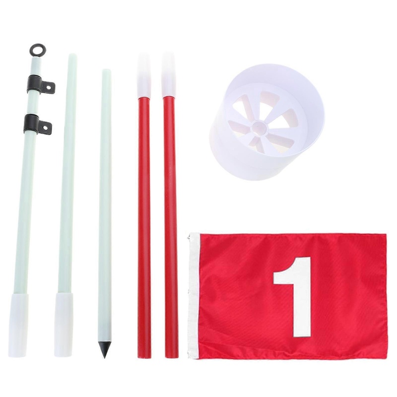 Golfs Pin Flags Hole Cup Set Portable Golfs Flagstick Practice Putting Green Flags for Yard Practice Easy to Install