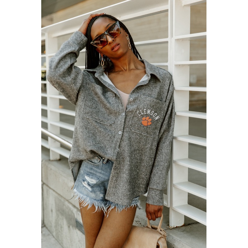 CLEMSON TIGERS Switch It Up Button-Down Shacket