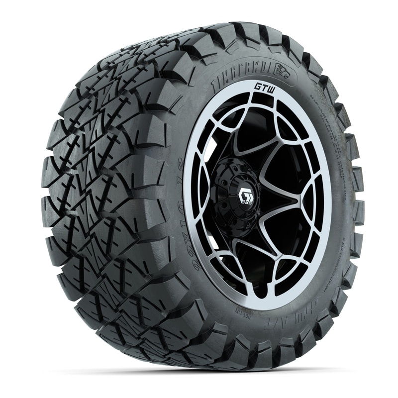 GTW Nexus Gloss Black 12 in Wheels with 22×10-12 Timberwolf All-Terrain Tires  Full Set