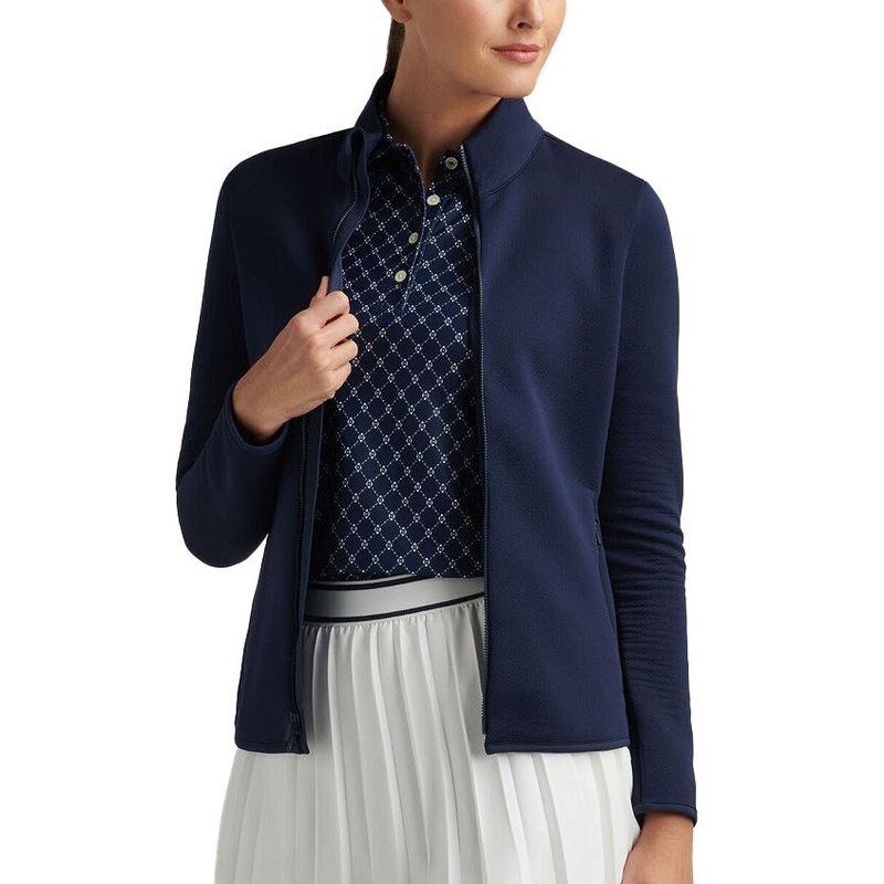 Peter Millar Women’s Lumi-Knit Midweight Full-Zip Golf Midlayer – Navy