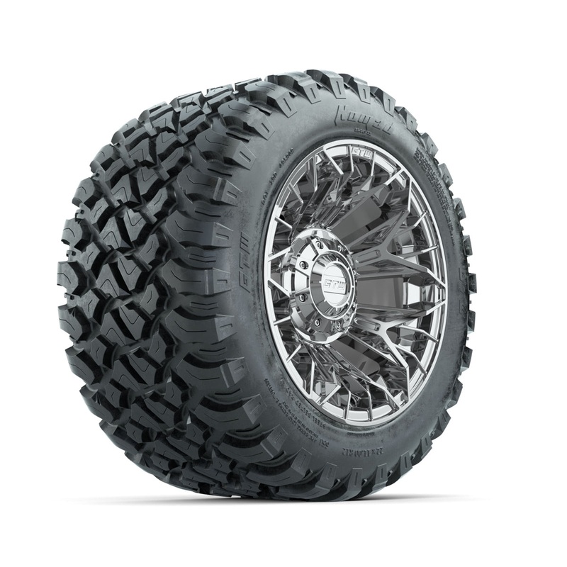 Set of (4) 12 in GTW Stellar Chrome Wheels with 22×11-R12 Nomad All-Terrain Tires PN# A19-775