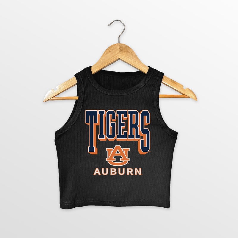AUBURN TIGERS PURE VICTORY ESSENTIAL RIBBED CROP TANK