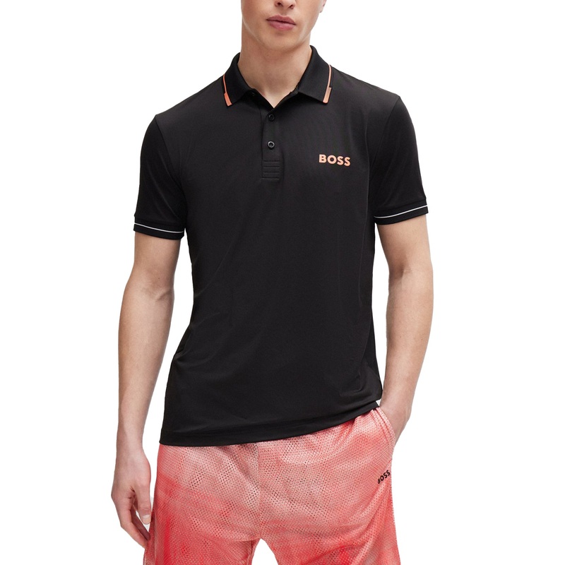 BOSS Paul Pro Slim Fit Golf Shirt – Black
