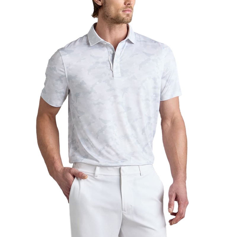 G/Fore Icon Camo Tech Jersey Golf Polo Shirt – Snow