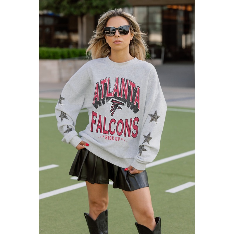 ATLANTA FALCONS RESILIENCE STAR EMBELLISHED CREW SWEATSHIRT