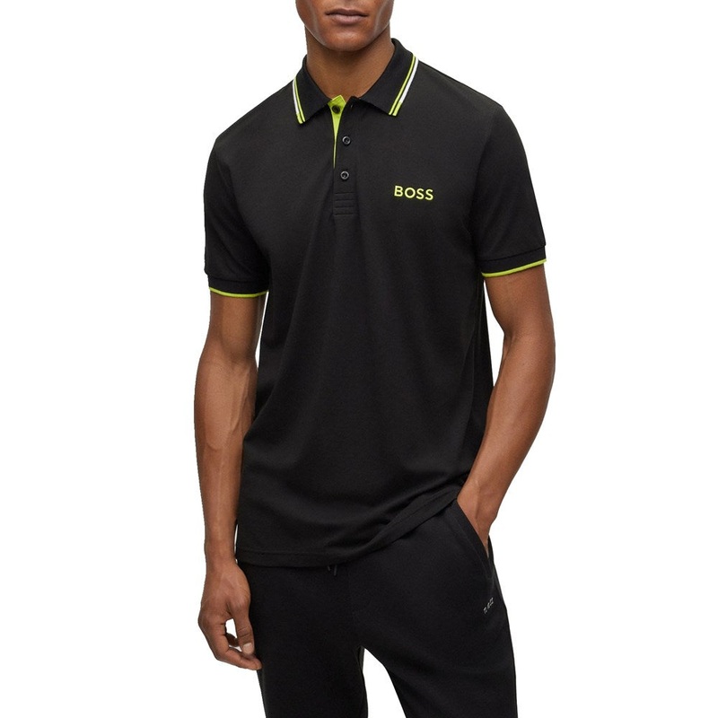 BOSS Paddy Pro Golf Polo Shirt – Black/Green