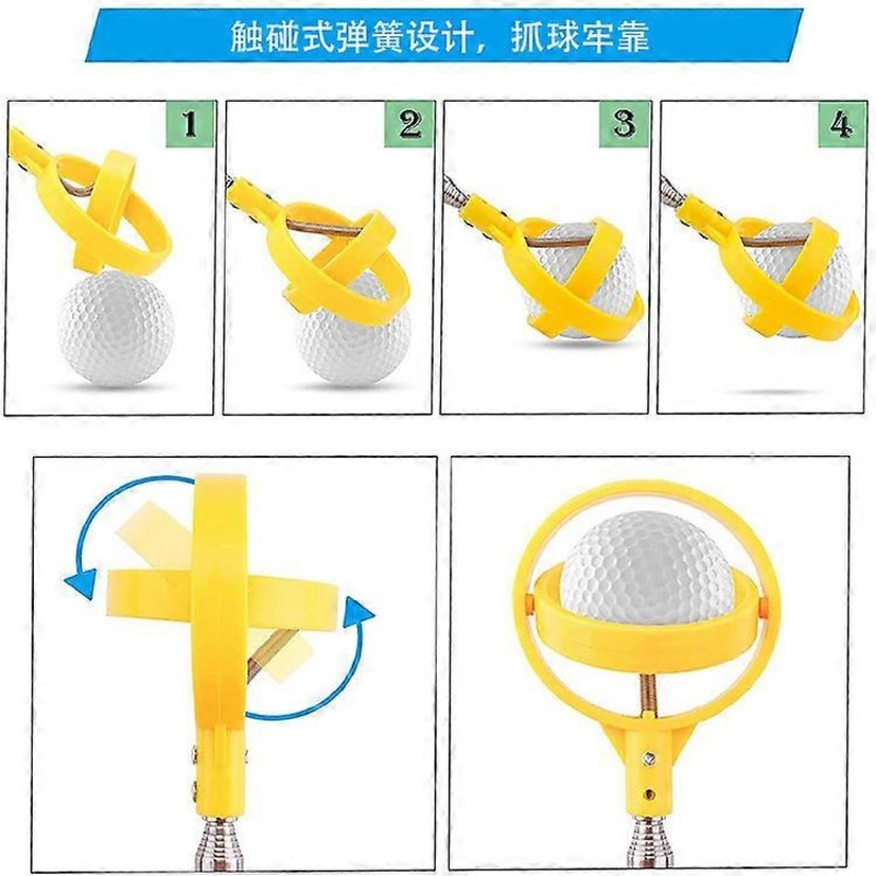 yellow Golf Ball Retriever Extendable, Stainless Golf Ball Retriever, Water Bush
