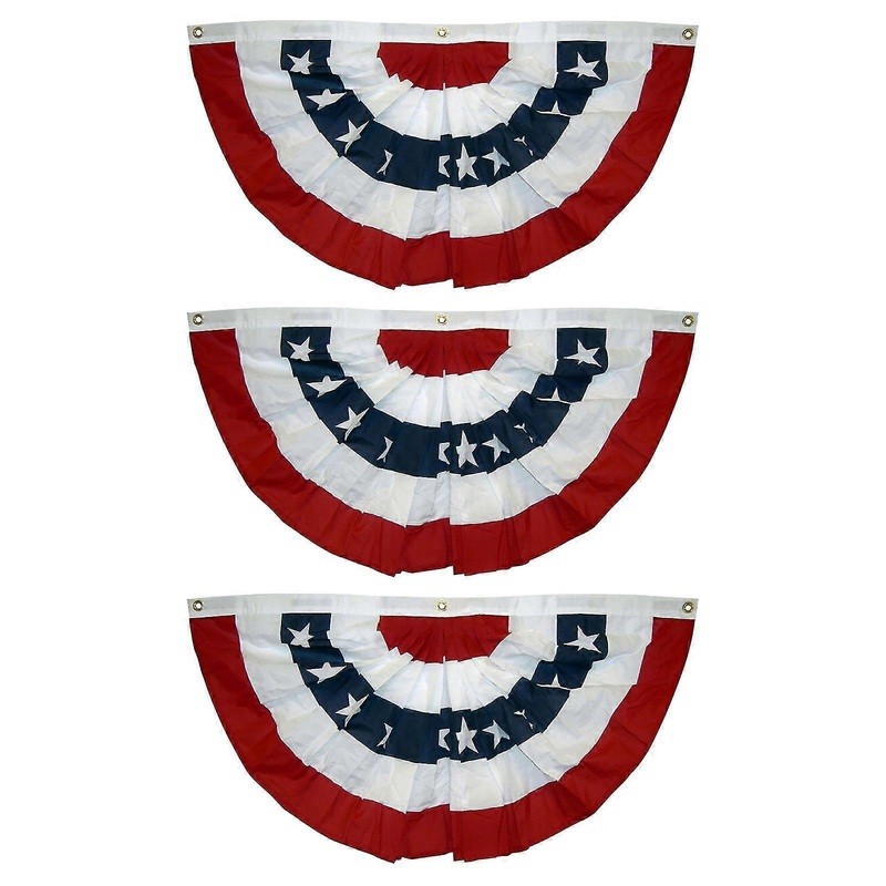 American Pleated Fan Flag Usa American Bunting Decoration Print Patriotic Stars And Stripes With Canvas Title