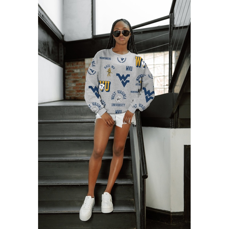 WEST VIRGINIA MOUNTAINEERS ALWAYS ON REPEAT PREMIUM FLEECE CREW SWEATSHIRT