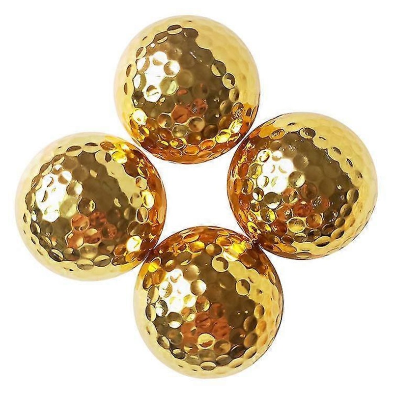 4pcs Golf Ball Portable Gold Plating Golf Ball Double-layer Construction Sports Practice-YuJia
