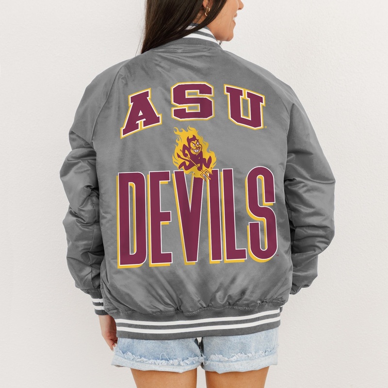 ARIZONA STATE SUN DEVILS FIERCE FOCUS SPORT STRIPE VARSITY JACKET