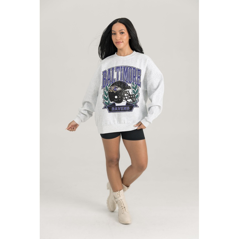 BALTIMORE RAVENS Heritage Fleece Crewneck Pullover