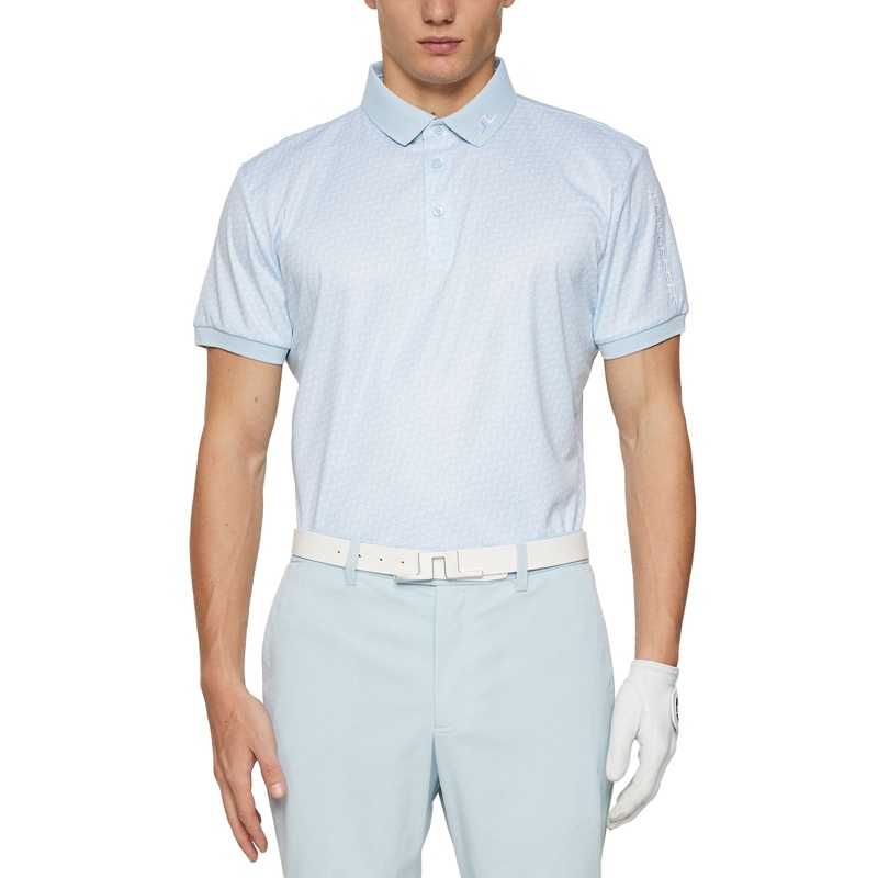 J.Lindeberg Tour Tech Printed Golf Polo Shirt – Shadow Bridge Winter Sky