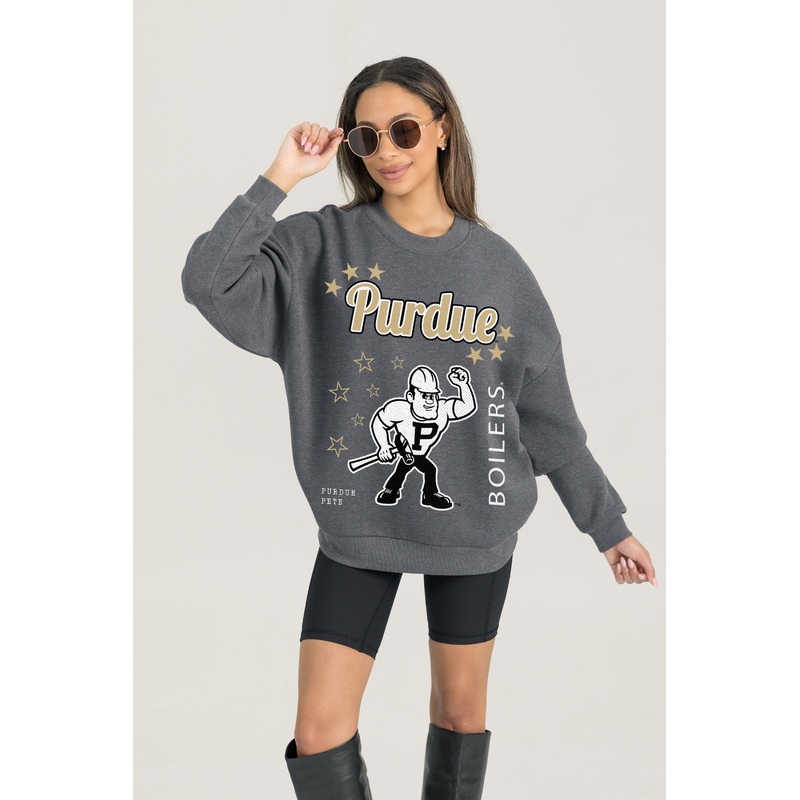 PURDUE BOILERMAKERS Ready To Rumble Fleece Crewneck Pullover