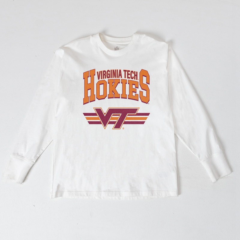 VIRGINIA TECH HOKIES SWIFT STRIKE ESSENTIAL RELAXED FIT LONG SLEEVE TEE
