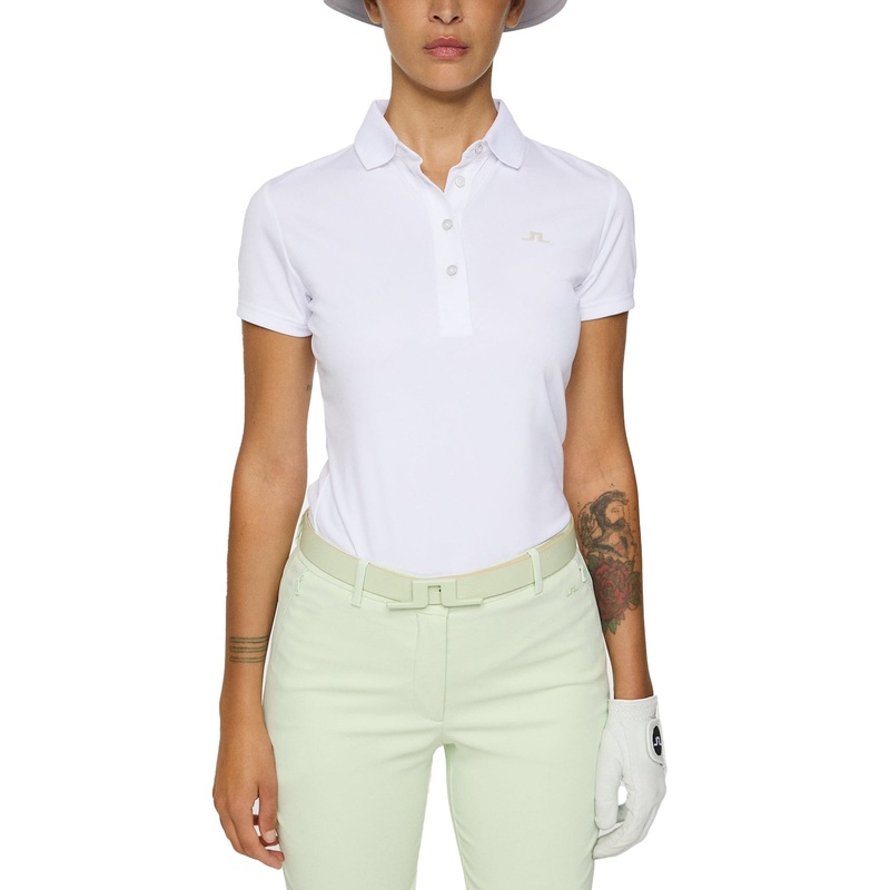 J.Lindeberg Women’s Cassie Golf Polo Shirt – White
