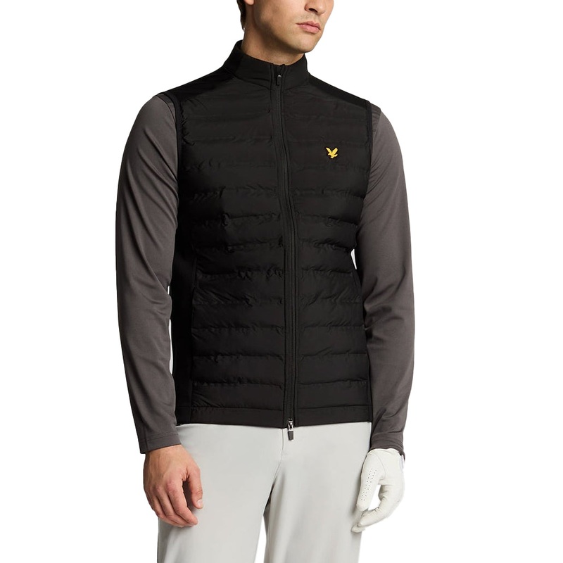 Lyle & Scott Hybrid Quilted Full Zip Golf Vest – Jet Black