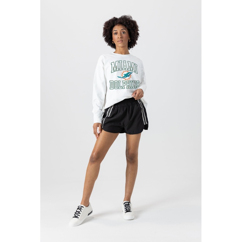 MIAMI DOLPHINS Mind Games Oversized Long-Sleeve Tee