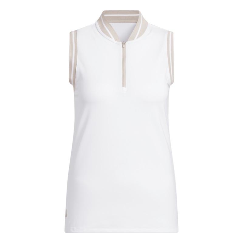 W ULT365 ZIP SLEEVELESS POLO|White|XS|S|M|L