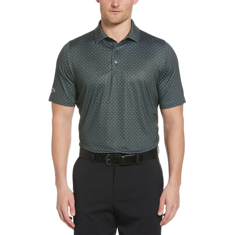 Callaway Allover Chevron Polo|Blue Grotto|Bright White Peacoat|Peacoat Bright White|Santorini Blue|Caviar Bright White|Daiquiri Green|Vallarta Blue|Fairy Wren|Black Lichen|Small|Medium|Large|X-Large|XX-Large|XXX-Large