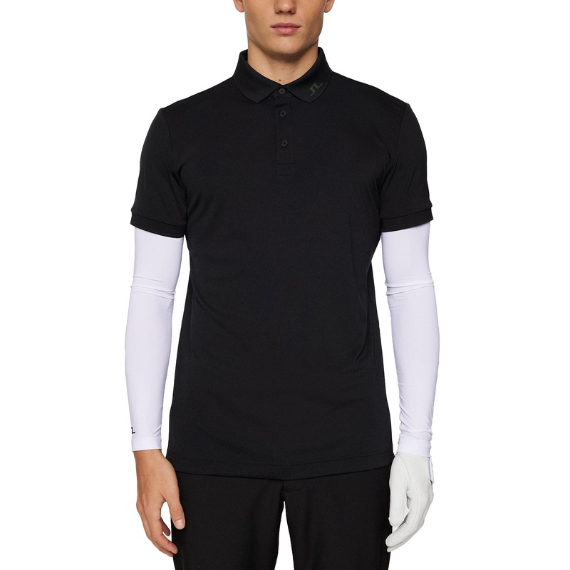 J.Lindeberg KV Print Golf Polo Shirt – Black