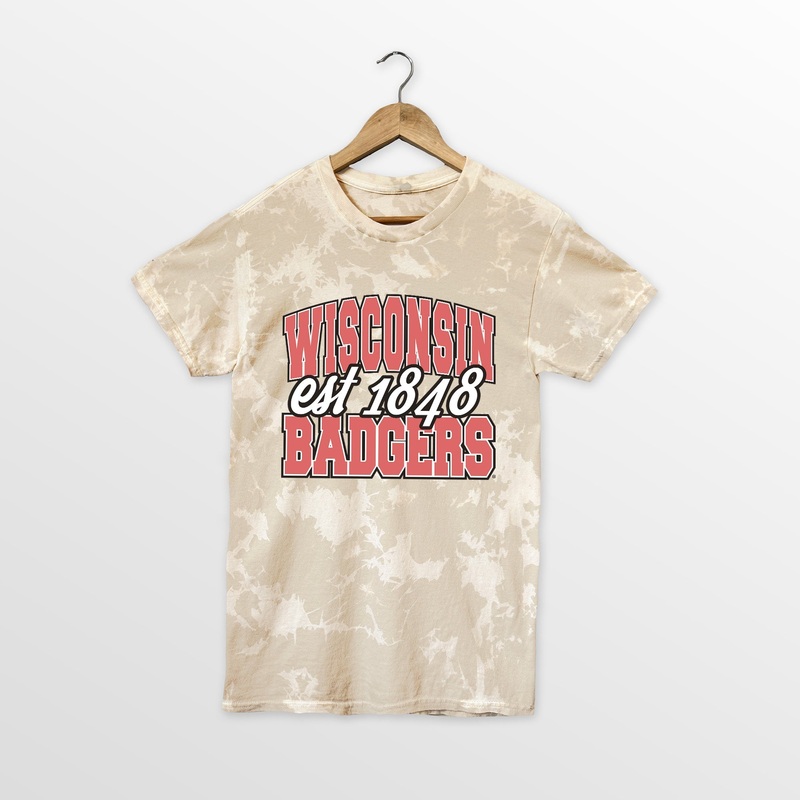 WISCONSIN BADGERS DEEP ROOTS BLEACH WASH TEE