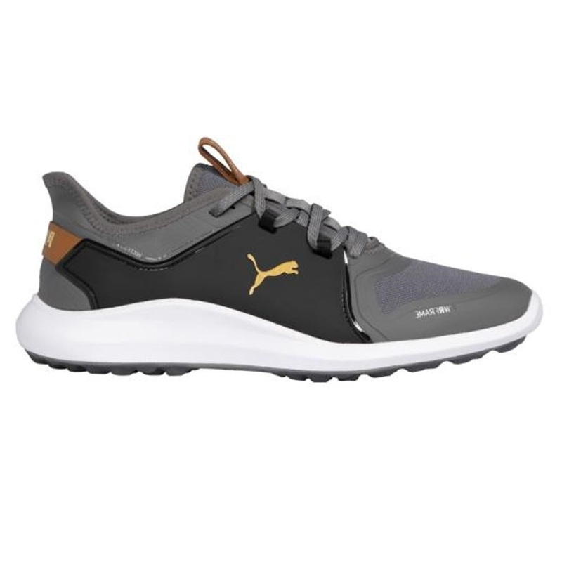 Puma IGNITE FASTEN8 Wide Golf Shoes – Quiet Shade/Gold/Black