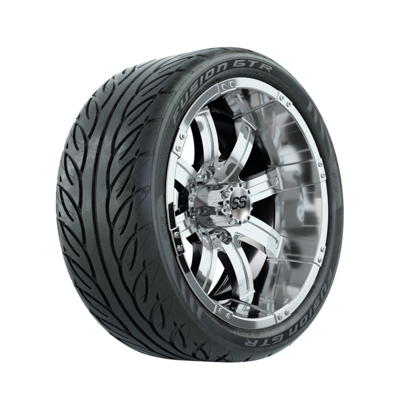 14 GTW Tempest Chrome Wheels with Fusion GTR Street Tires  Set of 4 PN# A19-284
