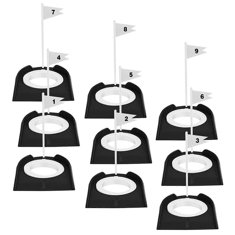 9pcs Golf Putting Cups with Flags – Indoor Outdoor Golf Hole Trainer for Adults and Children, Durable Design