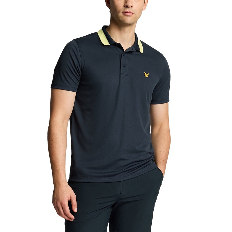 Lyle & Scott Tipped Golf Polo Shirt – Dark Navy/Solar Marker