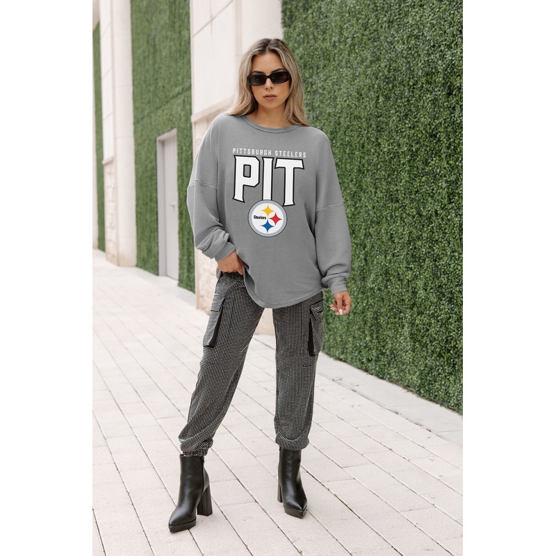 PITTSBURGH STEELERS PURE MOTION VINTAGE WASH CORDED PULLOVER