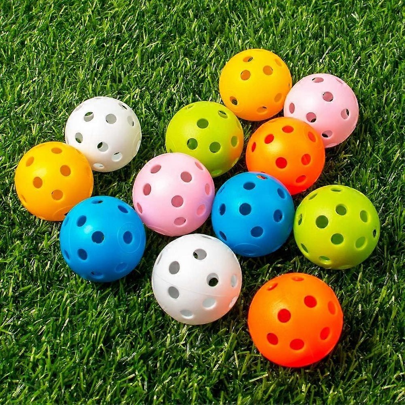 Practice Golf Flying Golf Cutout Plastic Golf Training Ball Airflow Golf Ball for Driving Range Home Indoor 12 Pack Any Color Mix