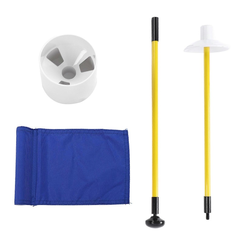 Practice Golf Hole Pole Cup Flag Stick Detachable 2 Section Golf Putting Green Flagstickblue